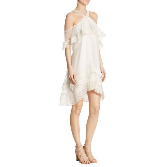 DELFI COLLECTIVE 'Blake' Pleated Chiffon Halter Flounce Dress SMALL NWT - Picture 14 of 14